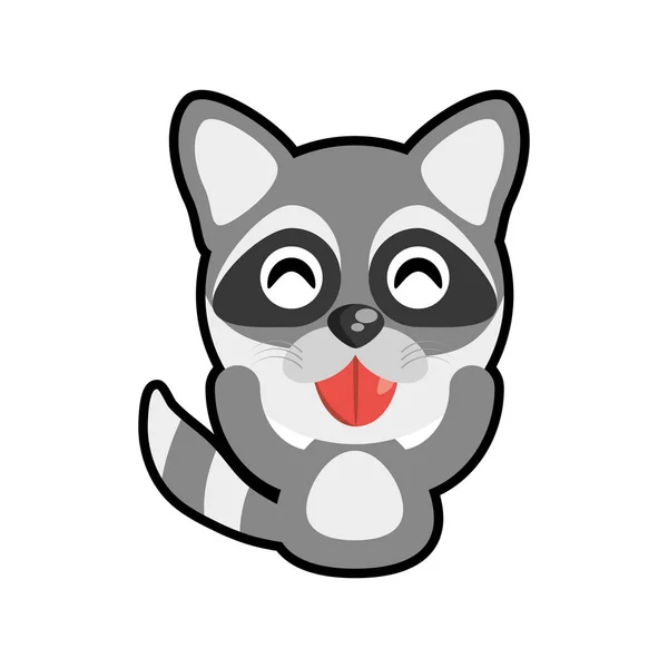 Mignon raton laveur personnage animal drôle — Image vectorielle