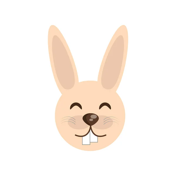 Lindo cara conejo animal alegre — Vector de stock