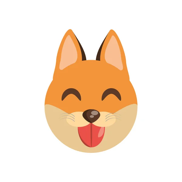 Ładna twarz fox zwierząt wesoły — Wektor stockowy