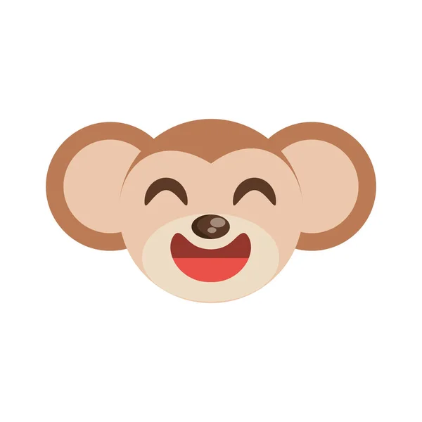 Bonito macaco rosto animal alegre —  Vetores de Stock