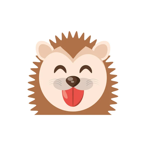 Roztomilý tvář Dikobraz zvíře veselá — Stockový vektor