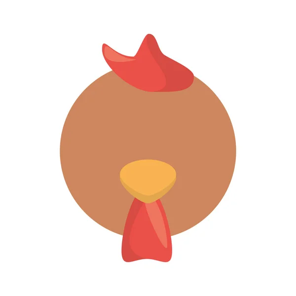 Tête mignon poulet animal image — Image vectorielle