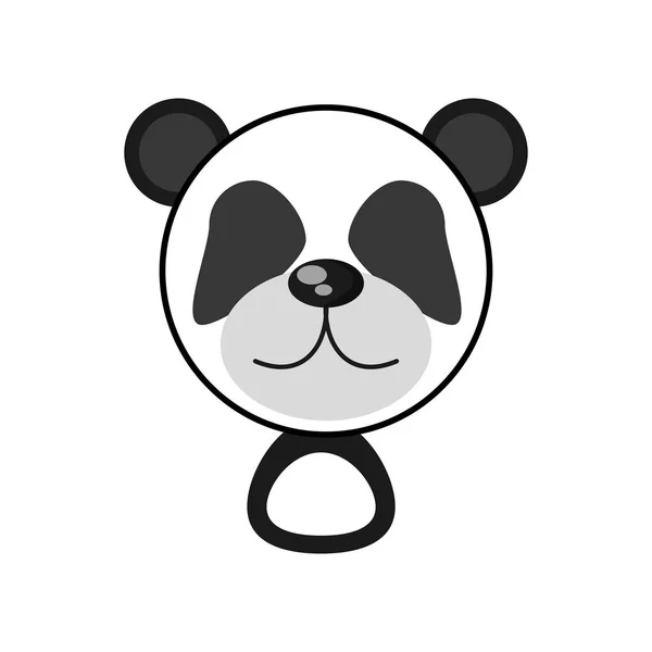 Kawaii tvář panda zvířecí hračky — Stockový vektor