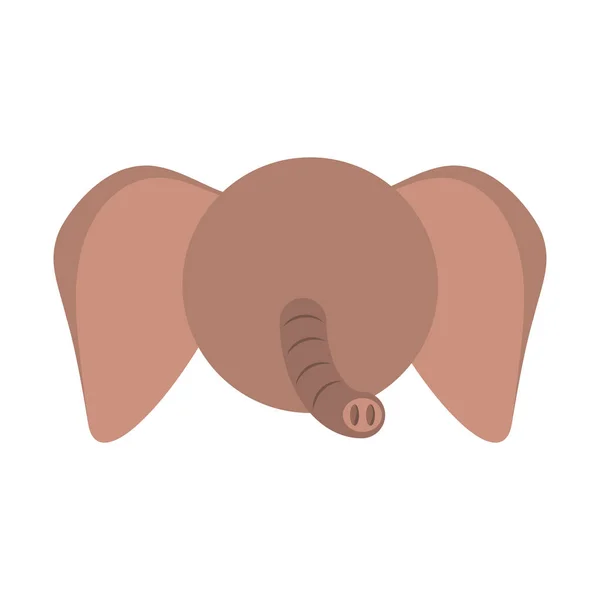 Cabeza elefante lindo animal imagen — Vector de stock