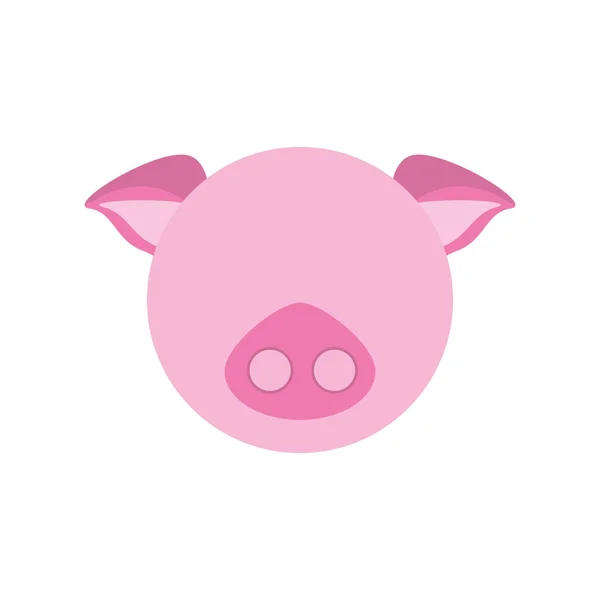 Tête mignon cochon animal image — Image vectorielle