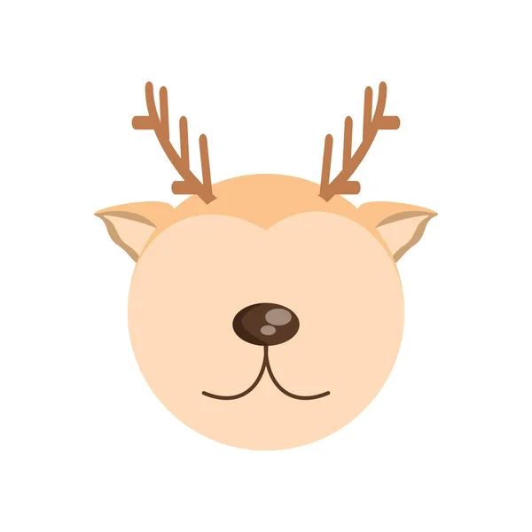 Głowa jelenia słodkie zwierzęta obrazu — Wektor stockowy