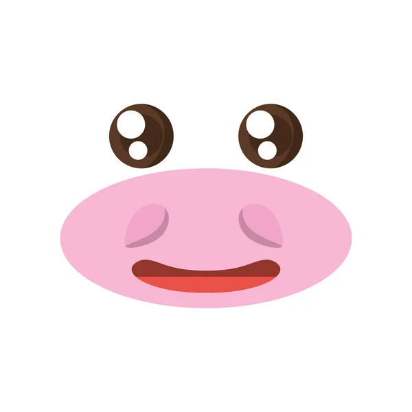 Kawaii wajah ikon ekspresi hewan hippo - Stok Vektor