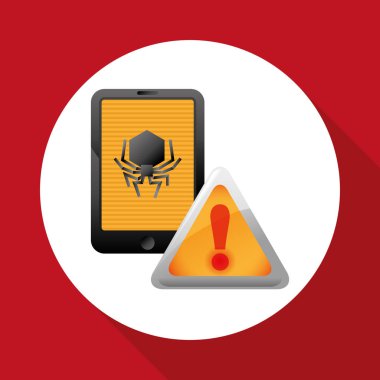 Güvenlik sistemi tasarımı. Koruma simgesi. İzole illüstrasyon