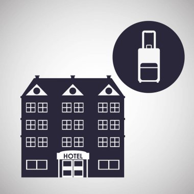 Otel tasarımı. seyahat etmek simge. İllüstrasyon izole ve düz