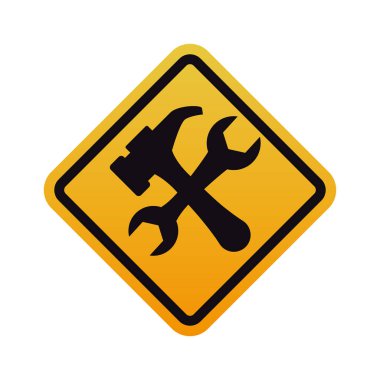 İnşaat yol işaret altında