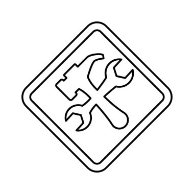 İnşaat yol işaret altında