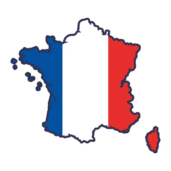 Силуэт карты Франции — стоковый вектор