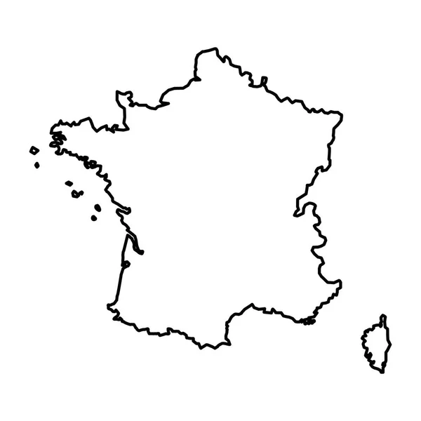 França mapa silhueta — Vetor de Stock