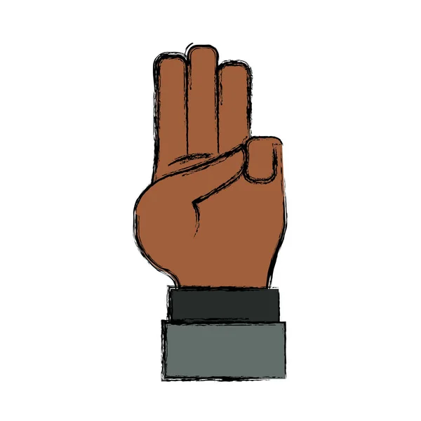 Hand number symbol — Stock Vector