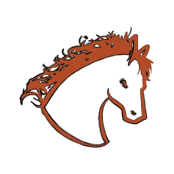 Silueta de cabeza de caballo — Vector de stock
