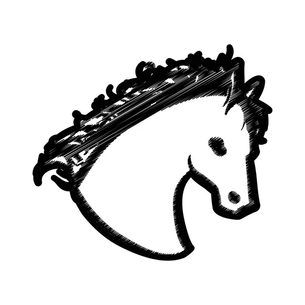 马头部轮廓 — 图库矢量图片