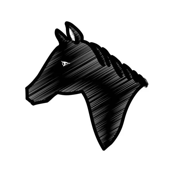 Άλογο κεφάλι σιλουέτα — Διανυσματικό Αρχείο