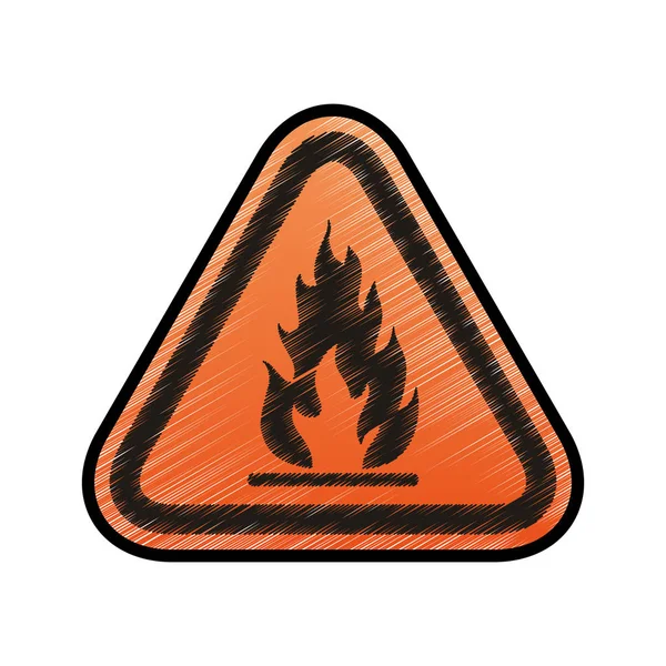 Panneau publicitaire inflammable — Image vectorielle