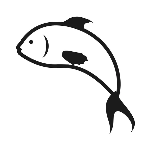 Vis zee dier symbool — Stockvector