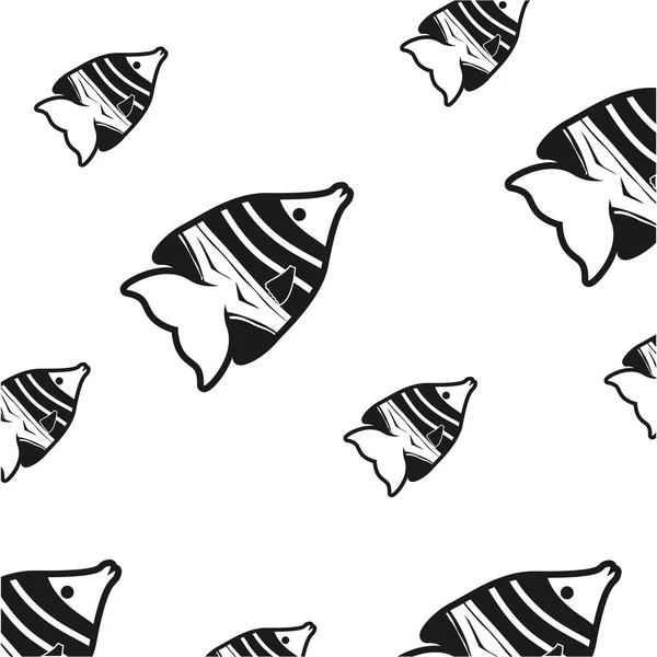 Symbol ryby pozadí moře — Stockový vektor