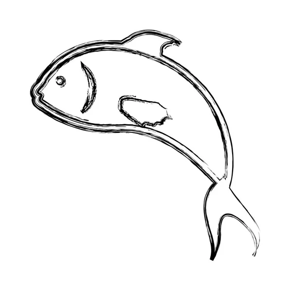 Fisksymbol havet djur — Stock vektor