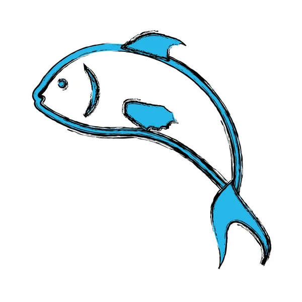 Poisson symbole animal de mer — Image vectorielle