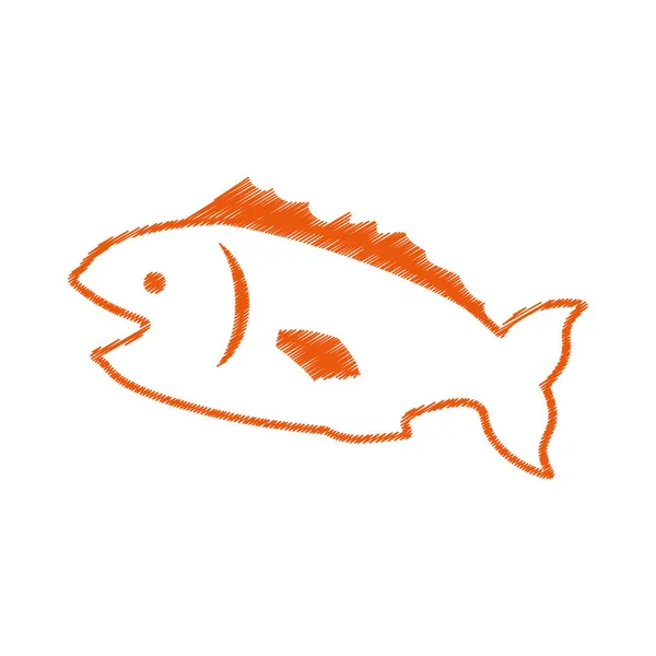 Poisson symbole animal de mer — Image vectorielle