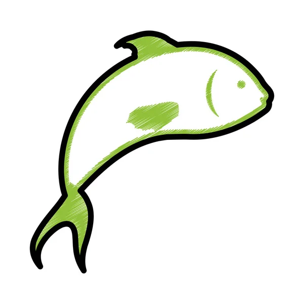 Fisch Meer Tier Symbol — Stockvektor