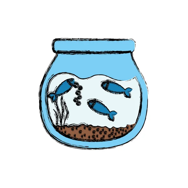 Tazón de acuario de pecera — Archivo Imágenes Vectoriales