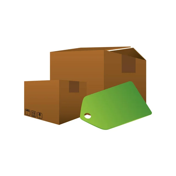Caja de cartón de entrega — Vector de stock