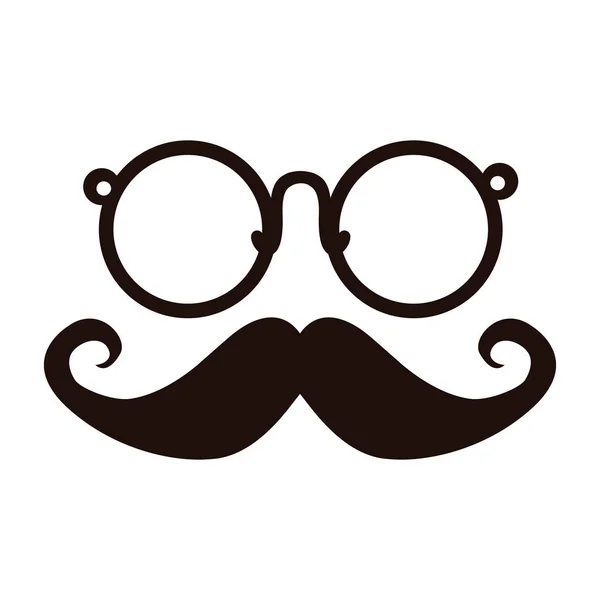 Mustache and glasses — Stock Vector