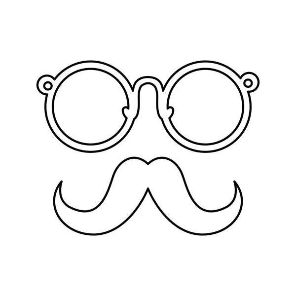 Mustache and glasses — Stock Vector