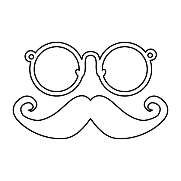 Mustache and glasses — Stock Vector