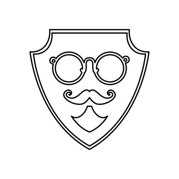 Mustasch och glasögon — Stock vektor