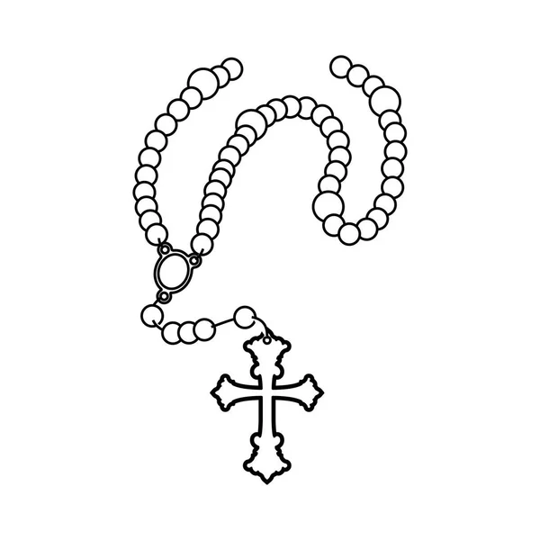 Rosary catholic faith — Stock Vector