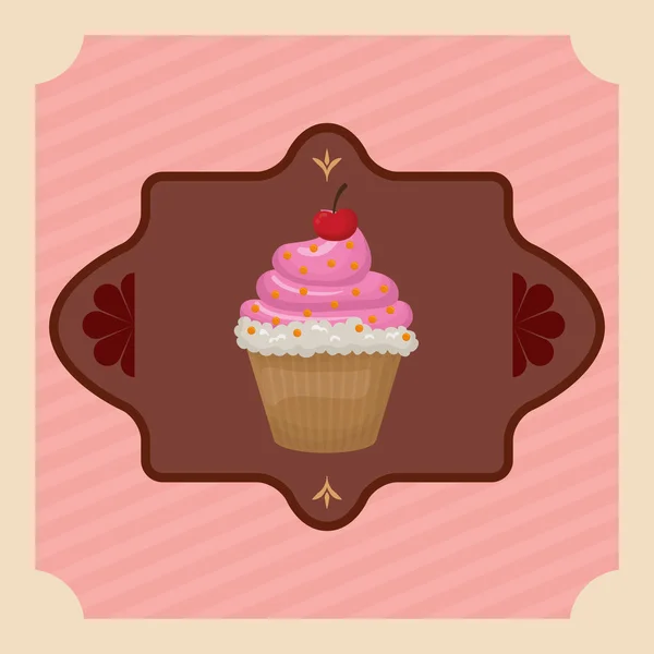 Lækker cupcake dessert – Stock-vektor
