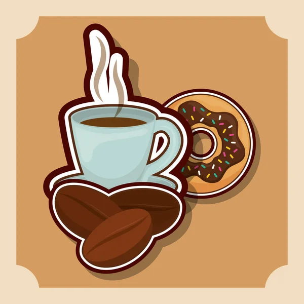Délicieuse et chaude boisson au café — Image vectorielle