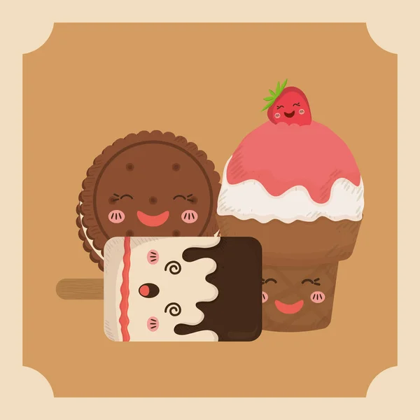 Γευστικό cupcake επιδόρπιο — Διανυσματικό Αρχείο