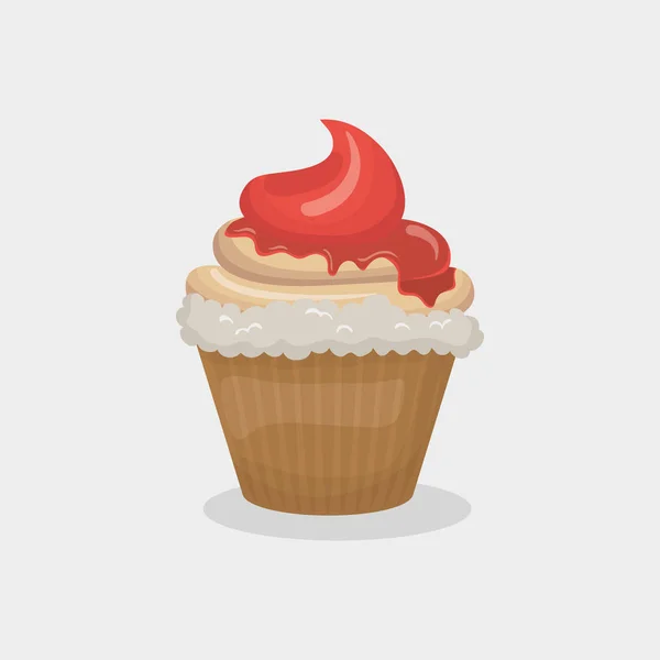 Γευστικό cupcake επιδόρπιο — Διανυσματικό Αρχείο