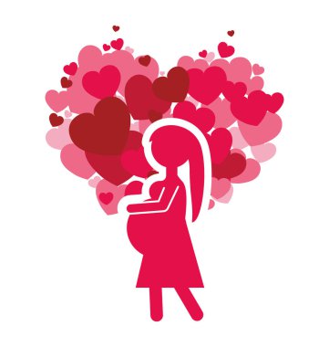 pembe siluet anne gebelik ve kutlama