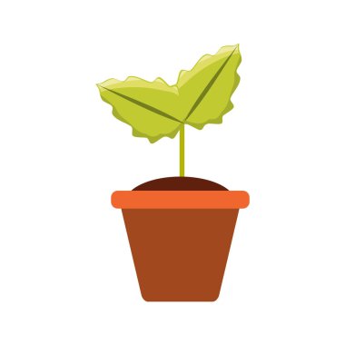pot simgesi vektör illüstrasyon grafik tasarımında bitki