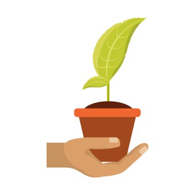 pot simgesi vektör illüstrasyon grafik tasarımında bitki