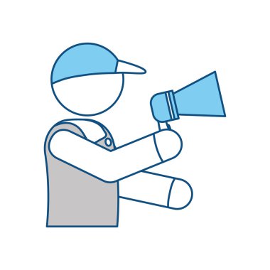 Teslimat adam kurye simge vektör çizim grafik tasarım