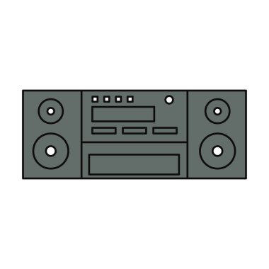 Vintage radyo stereo pikap simge vektör çizim grafik tasarım