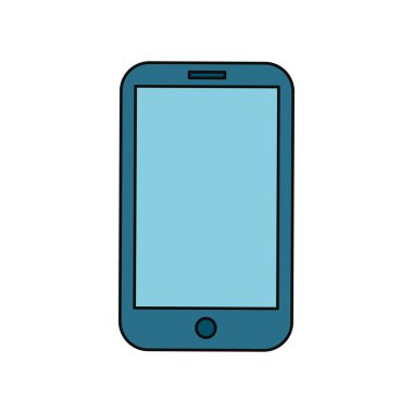 Akıllı telefon mobil teknoloji simge vektör çizim grafik tasarım