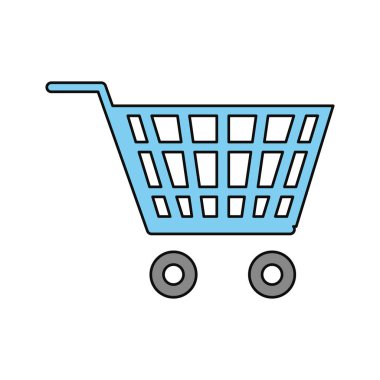 Alışveriş sepeti sembol simge vektör çizim grafik tasarım