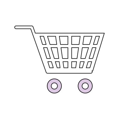 Alışveriş sepeti sembol simge vektör çizim grafik tasarım