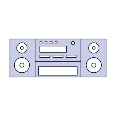 Vintage radyo stereo pikap simge vektör çizim grafik tasarım