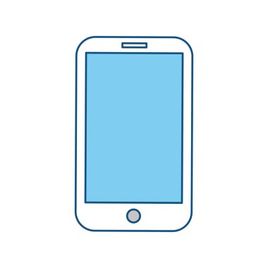 Akıllı telefon mobil teknoloji simge vektör çizim grafik tasarım