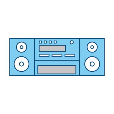 Vintage radyo stereo pikap simge vektör çizim grafik tasarım